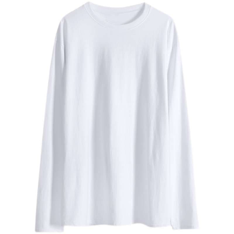 白シャツ　【秋冬】ゆったりフィット長袖トップス