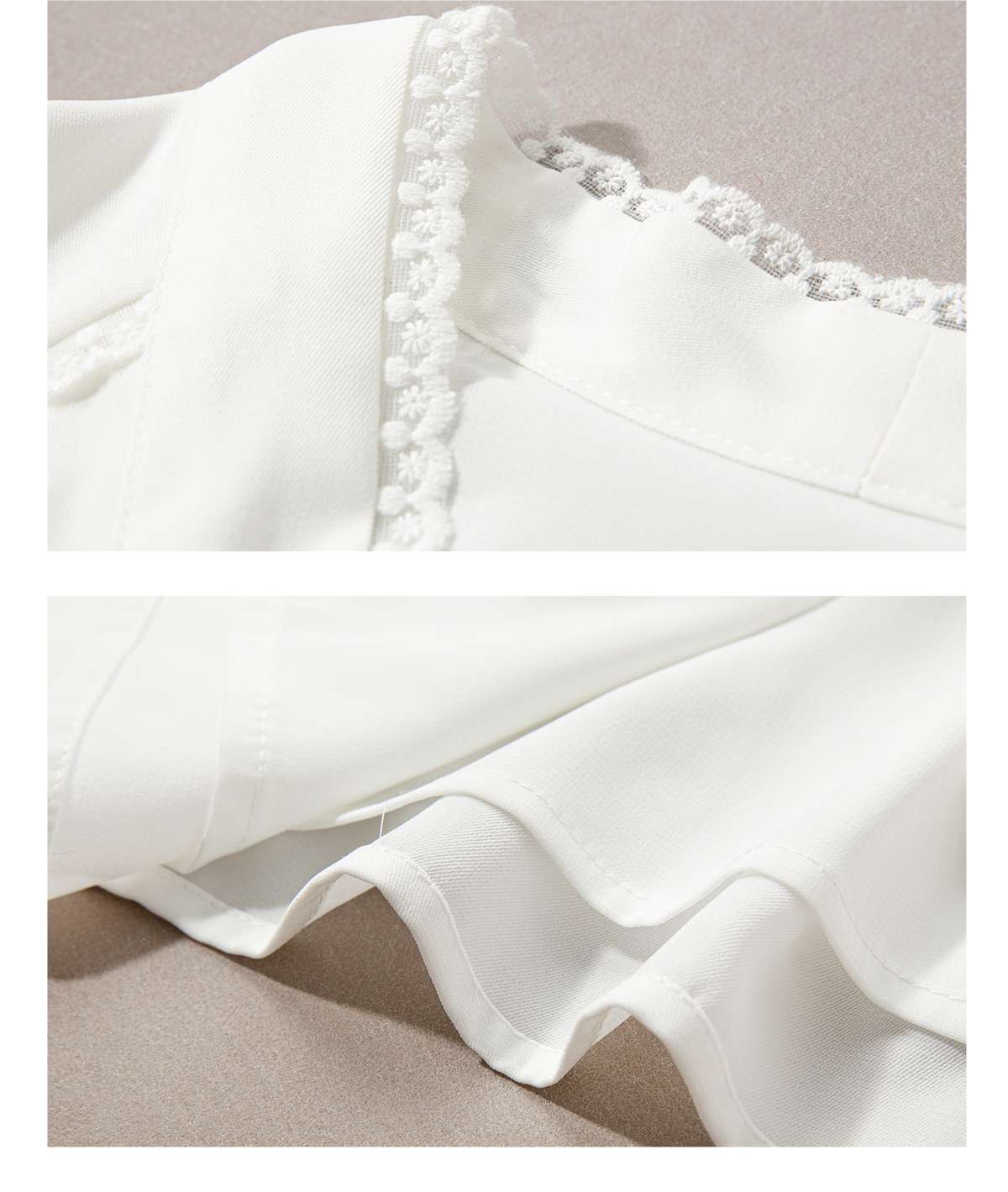 白シャツ　リボンディテールフェミニンブラウス