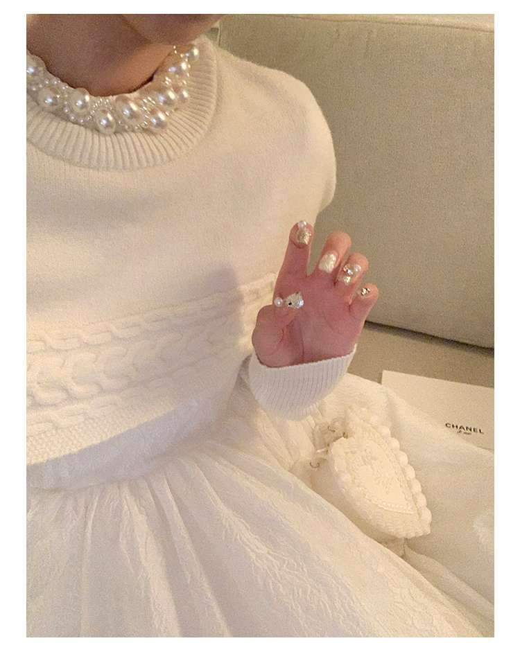 白シャツ　ケープドレープ ロングドレス