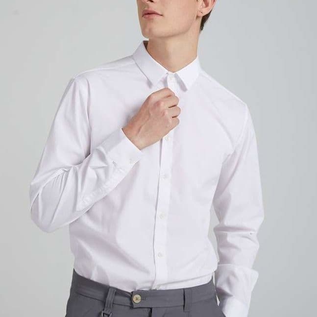 白シャツ シャープシルエットドレスシャツ