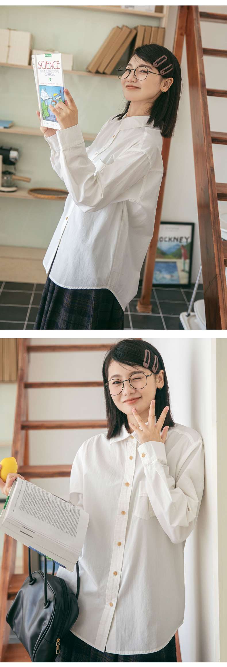 白シャツ　インテリジェントシャイン・シャツ