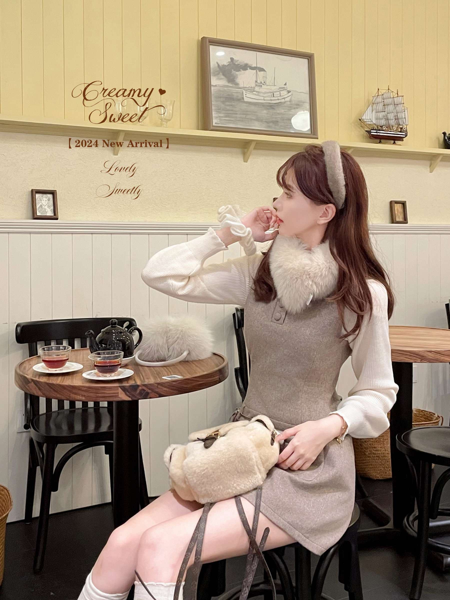 白シャツ　【秋冬】もこもこシャーリングコート