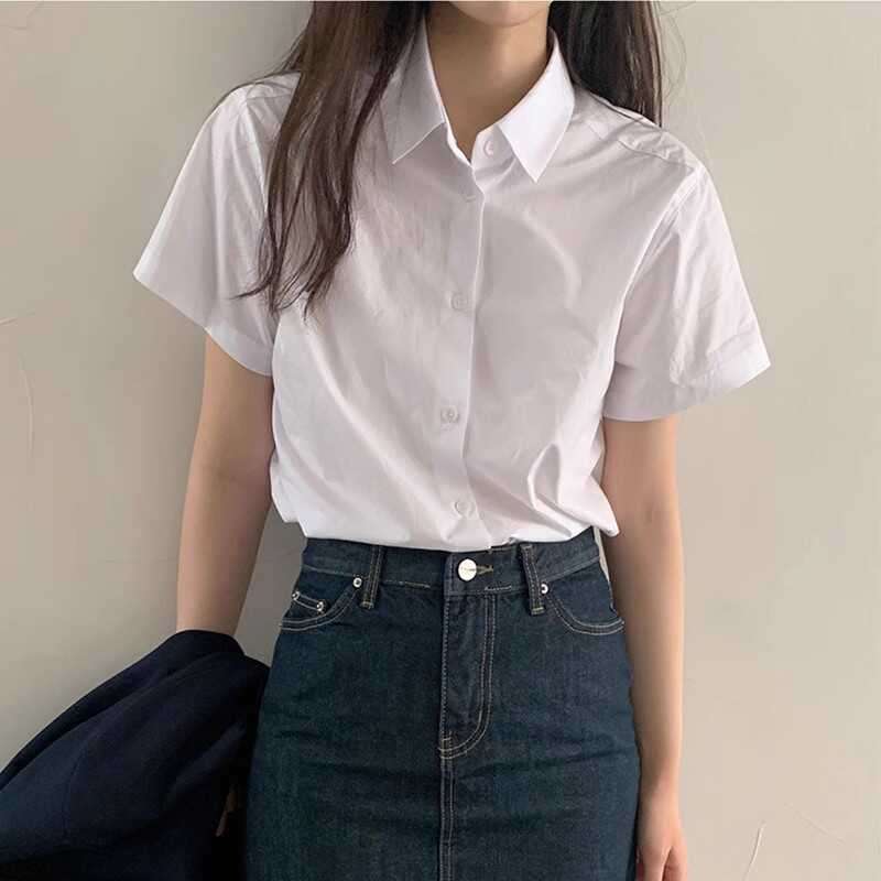 白シャツ　ピュアシャイン 半袖シャツ