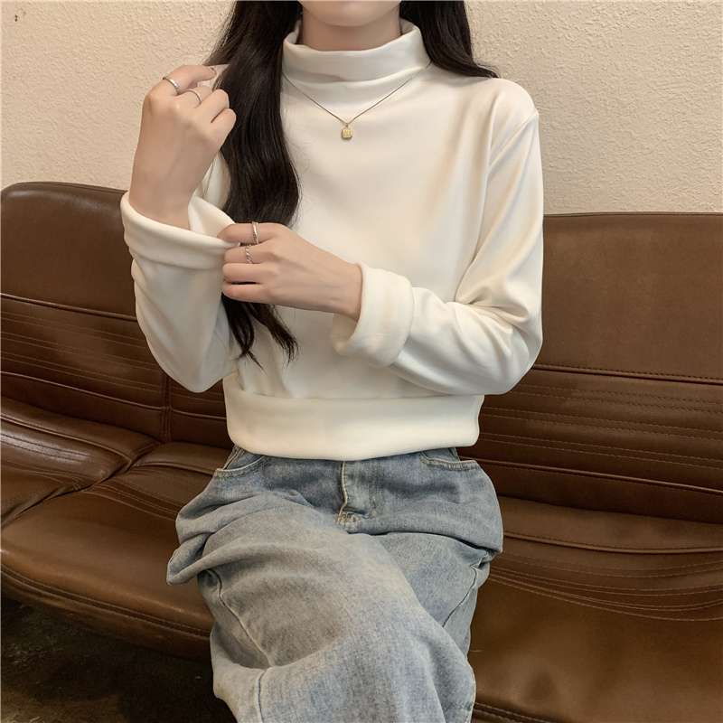白シャツ　【秋冬】スリムタートルニット