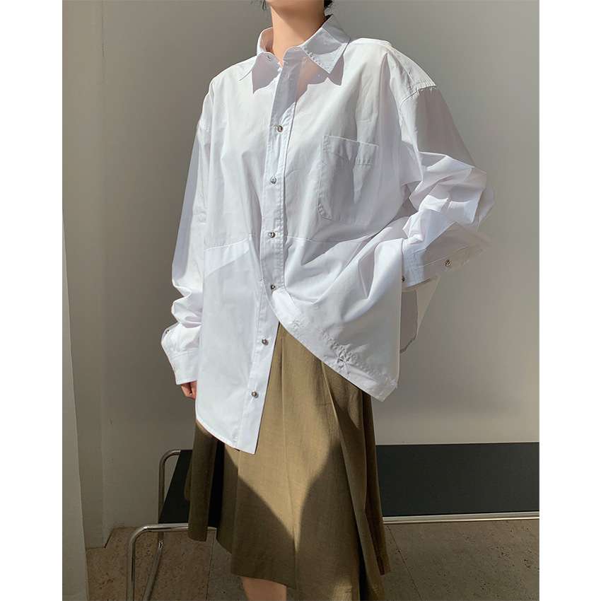白シャツ　【秋】オータムオーバーサイズシャツ
