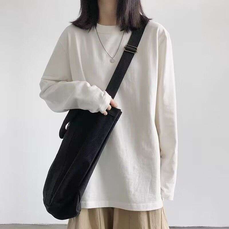 白シャツ　【秋】リラックスロングカットソー