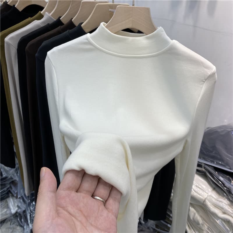 白シャツ　【春】】クレセントリブニット