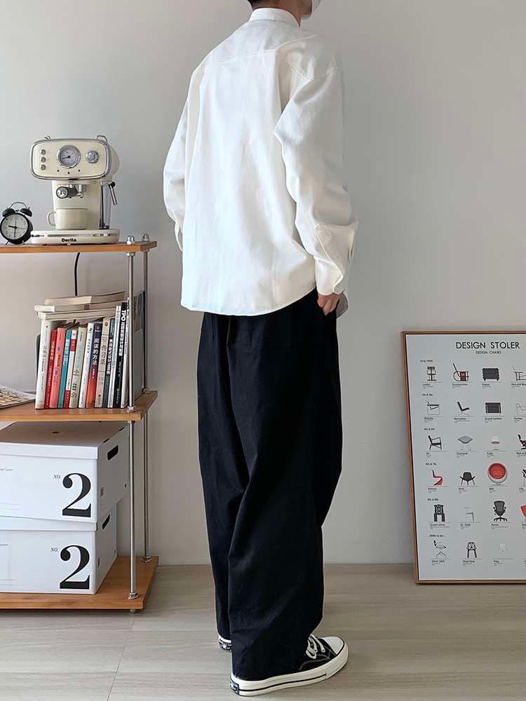 白シャツ　リラックスフィットベーシックシャツ