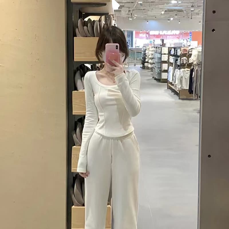 白シャツ 【秋冬】シルクタッチシルエットシャツ