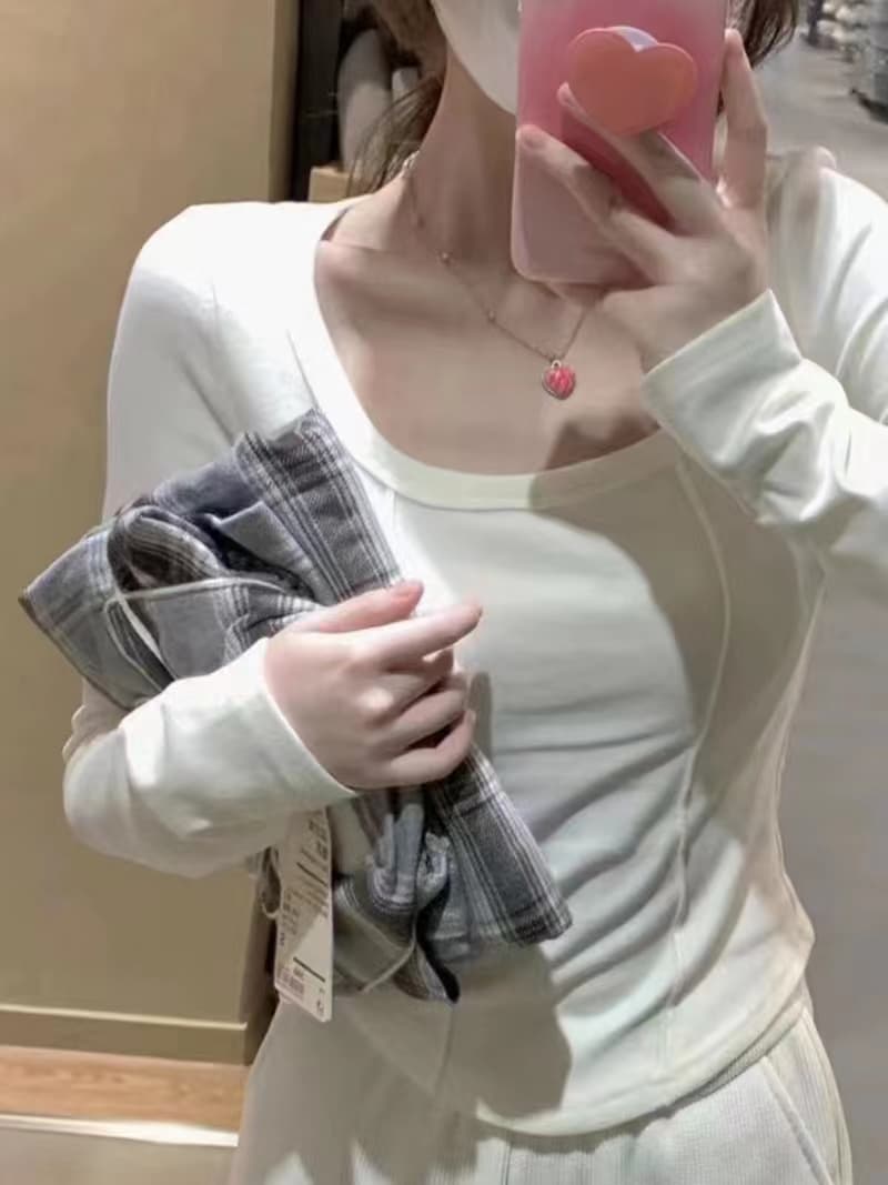 白シャツ 【秋冬】シルクタッチシルエットシャツ